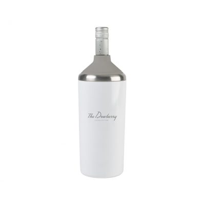 Aviana™ Magnolia Double Wall Stainless Wine Bottle Cooler - White Opaque Gloss