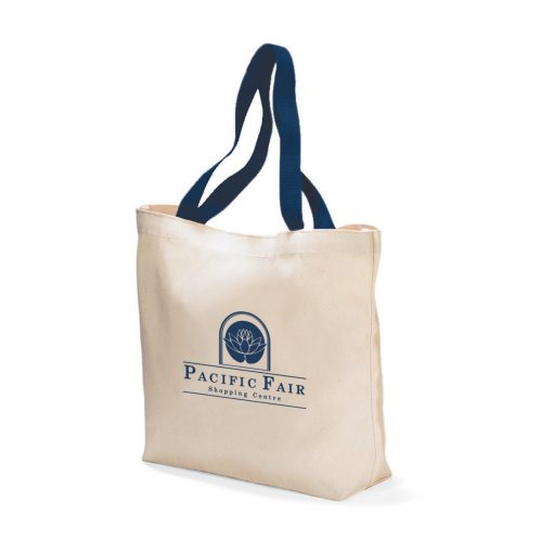 Colored Handle Tote - Navy Blue
