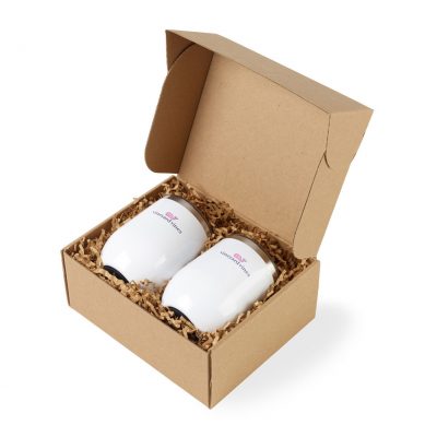 CORKCICLE® Stemless Wine Cup Gift Set - Gloss White