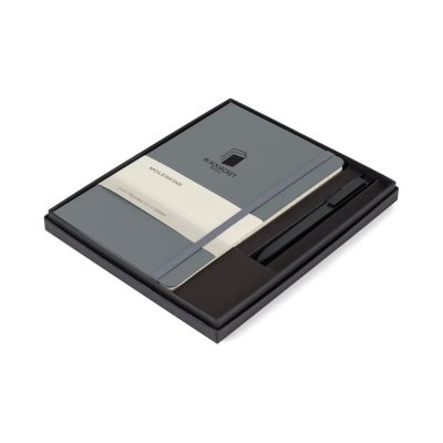 Moleskine® Large Notebook and GO Pen Gift Set - Slate Grey