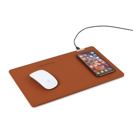 Easton Wireless Charging Mouse Pad - Cognac