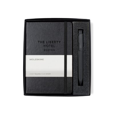 Moleskine® Medium Notebook and GO Pen Gift Set - Black