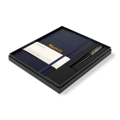 Moleskine® Large Notebook and Kaweco Pen Gift Set - Navy Blue