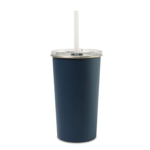 Arlo Classics Stainless Steel Tumbler with Straw - 20 Oz. - Matte Navy-2
