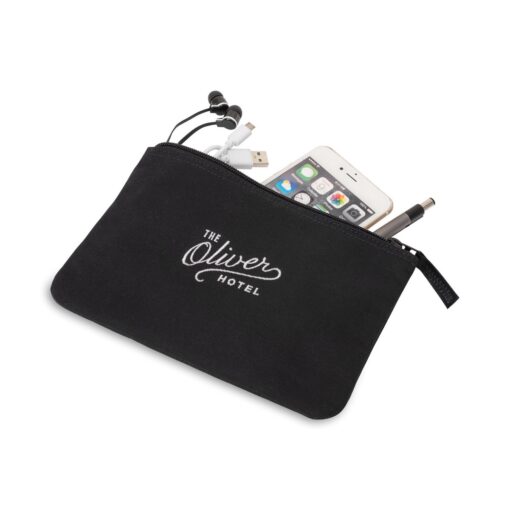 Avery Cotton Zippered Pouch - Black-3