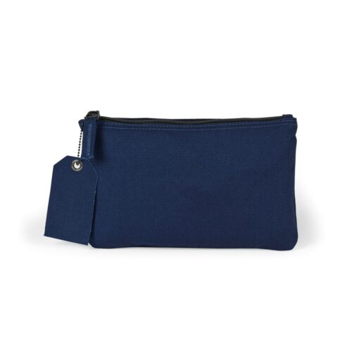 Avery Cotton Zippered Pouch - Navy Blue-2