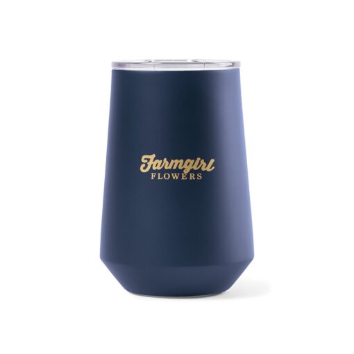 Aviana™ Clover Double Wall Stainless Wine Tumbler - 12 Oz. - Matte Navy-1