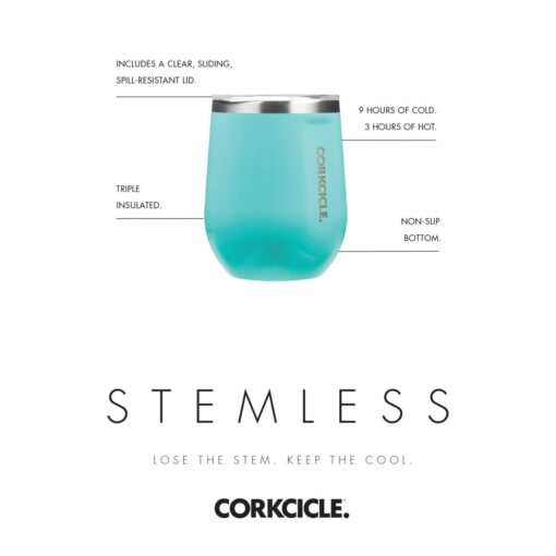 CORKCICLE® Stemless Wine Cup - 12 Oz. - Gloss White-7