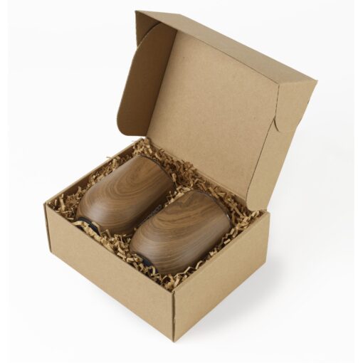 CORKCICLE® Stemless Wine Cup Gift Set - Walnut-2