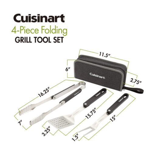 Cuisinart® 4-Piece Folding Grill Tool Set - Charcoal-9