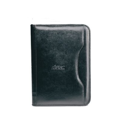 Deluxe Executive Vintage Leather Padfolio - Black-1