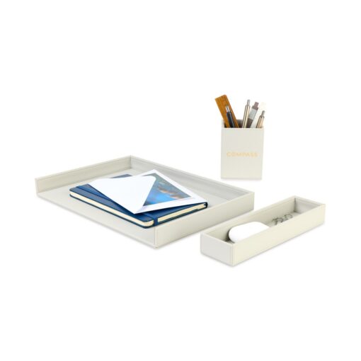 Easton 3 Piece Desktop Organizer Set - Light Grey-4
