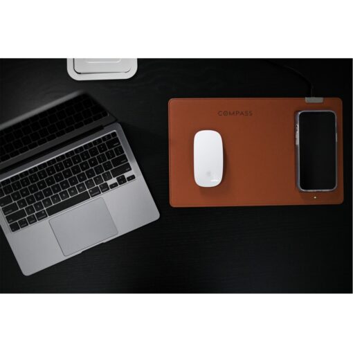 Easton Wireless Charging Mouse Pad - Cognac-4