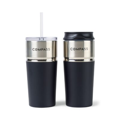 Emery 2-in-1 Double Wall Stainless Tumbler - 16 Oz. - Matte Black-1
