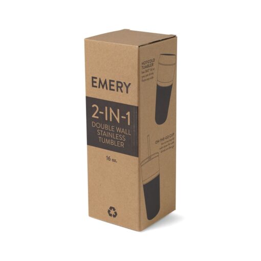 Emery 2-in-1 Double Wall Stainless Tumbler - 16 Oz. - Matte Black-8