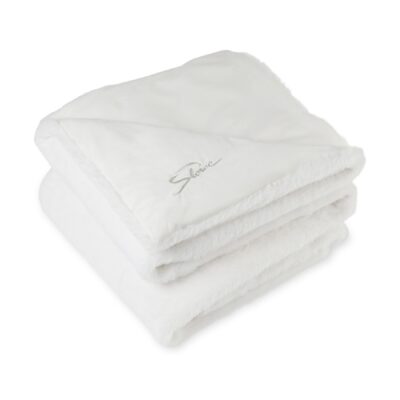 Luxe Faux Fur Throw Blanket - White-1