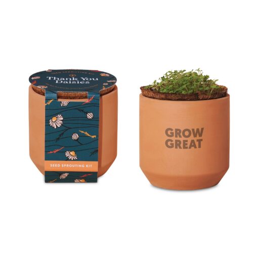 Modern Sprout® Tiny Terracotta Grow Kit Thank You Daisies - Terracotta-1