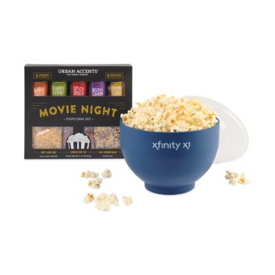 Movie Night Gourmet Popcorn Gift Set - Navy-White-1