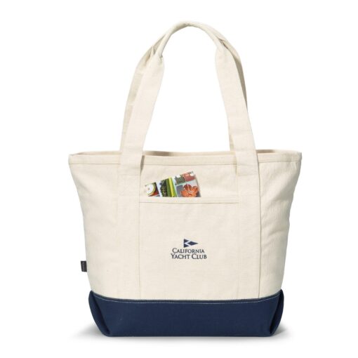 Newport Cotton Zippered Tote - Navy Blue-1