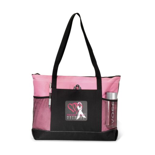 Select Zippered Tote - Peony Pink-1