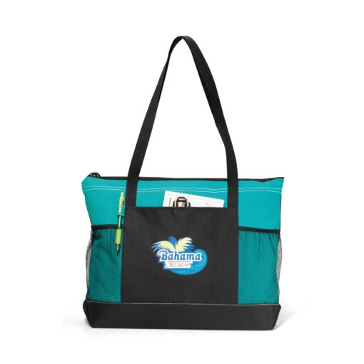 Select Zippered Tote - Turquoise-1