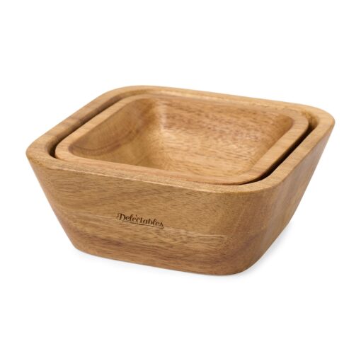 La Cuisine Nesting Snack Bowl Set - Wood-1