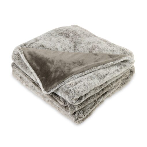 Luxe Faux Fur Throw Blanket - Brown-2