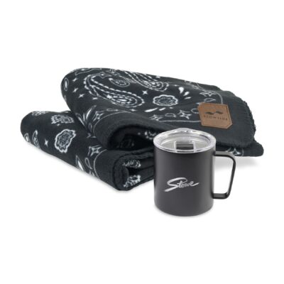 Cuddle Time Gift Set - Slowtide® Paisley Park Blanket and MiiR® Camp Cup - Black Powder-1