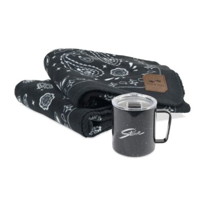 Cuddle Time Gift Set - Slowtide® Paisley Park Blanket and MiiR® Camp Cup - Black Speckle-1