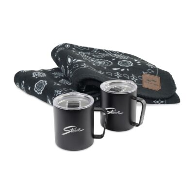 Cuddle Up Gift Set -Slowtide® Paisley Park Blanket and MiiR® Camp Cup Duo - Black Powder-1