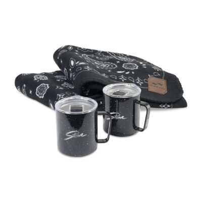 Cuddle Up Gift Set -Slowtide® Paisley Park Blanket and MiiR® Camp Cup Duo - Black Speckle-1