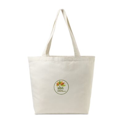 AWARE™ Recycled Cotton Shopper Tote Bag with Interior Zip Pocket - Natural-1